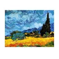 Van Gogh Weizenfeld mit Zypressen